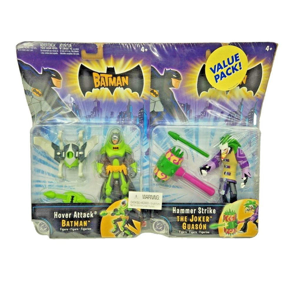 Hover Attack Batman & Hammer Strike Joker Action Figures 2004 Sealed